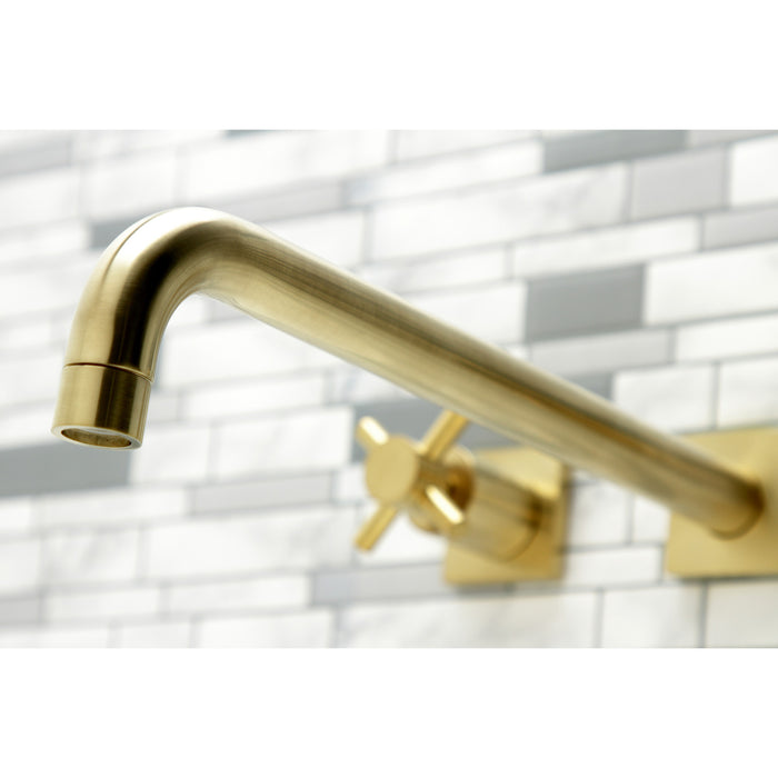 Kingston Sona KS6047DX - Concord Two-Handle 3-Hole Wall Mount Tub Faucet, Brushed Brass