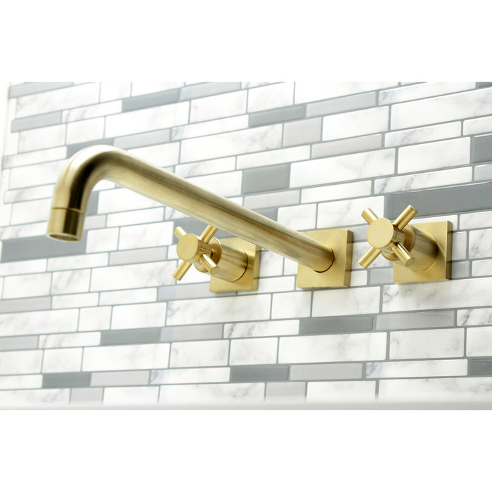 Kingston Sona KS6047DX - Concord Two-Handle 3-Hole Wall Mount Tub Faucet, Brushed Brass