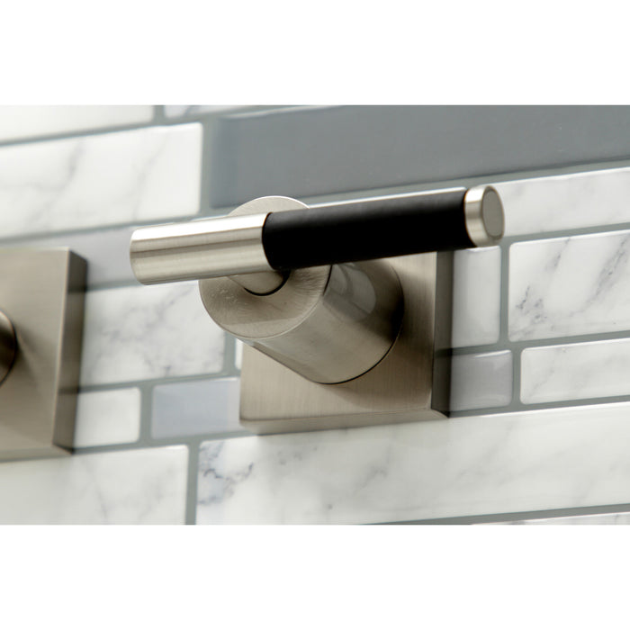 Kingston Sona KS6048CKL - Kaiser Two-Handle 3-Hole Wall Mount Tub Faucet, Brushed Nickel
