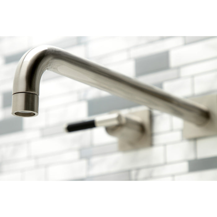 Kingston Sona KS6048CKL - Kaiser Two-Handle 3-Hole Wall Mount Tub Faucet, Brushed Nickel