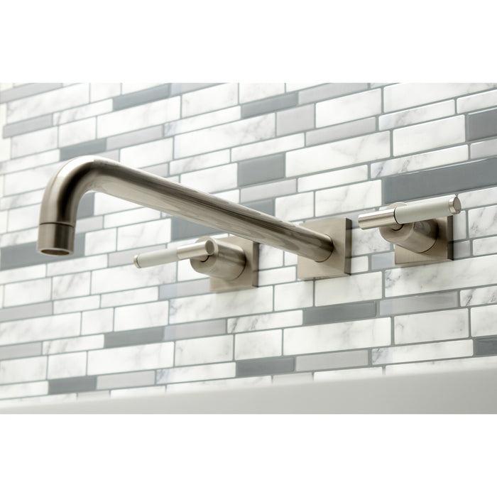 Kingston Sona KS6048CKL - Kaiser Two-Handle 3-Hole Wall Mount Tub Faucet, Brushed Nickel