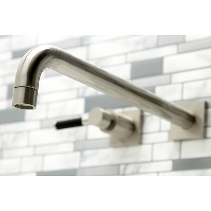 Kingston Sona KS6048DKL - Kaiser Two-Handle 3-Hole Wall Mount Tub Faucet, Brushed Nickel