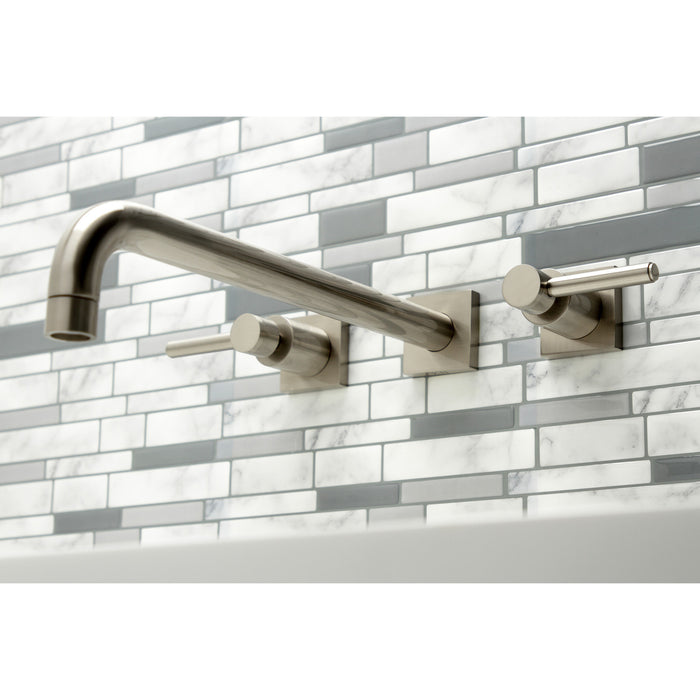 Kingston Sona KS6048DL - Concord Two-Handle 3-Hole Wall Mount Tub Faucet, Brushed Nickel