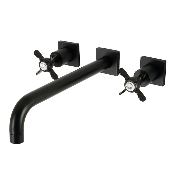 Kingston Tulare KS6050BEX - Essex Two-Handle 3-Hole Wall Mount Tub Faucet, Matte Black