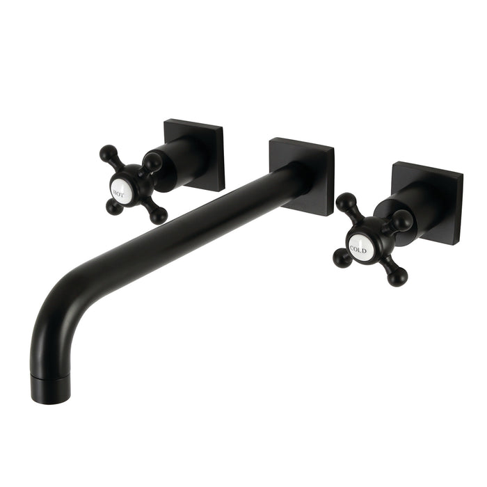 Kingston Tulare KS6050BX - Metropolitan Two-Handle 3-Hole Wall Mount Tub Faucet, Matte Black