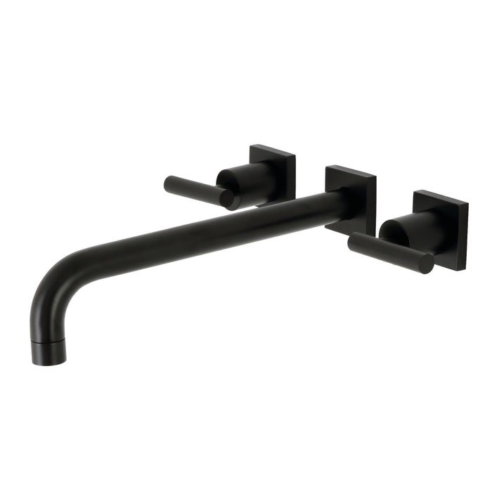 Kingston Sona KS6050CML - Manhattan Two-Handle 3-Hole Wall Mount Tub Faucet, Matte Black