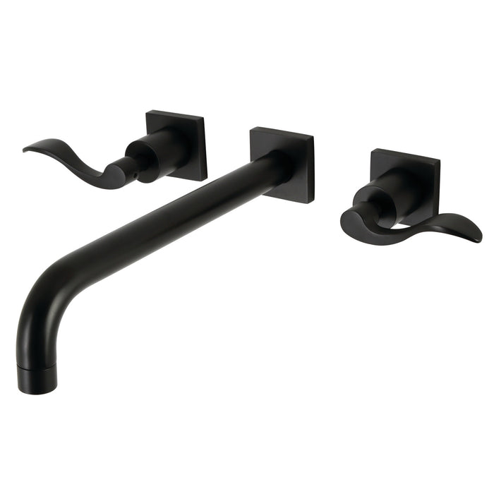 Kingston Tulare KS6050DFL - NuWave Two-Handle 3-Hole Wall Mount Tub Faucet, Matte Black