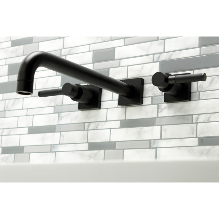 Kingston Sona KS6050DKL - Kaiser Two-Handle 3-Hole Wall Mount Tub Faucet, Matte Black