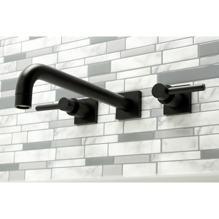 Kingston Sona KS6050DL - Concord Two-Handle 3-Hole Wall Mount Tub Faucet, Matte Black