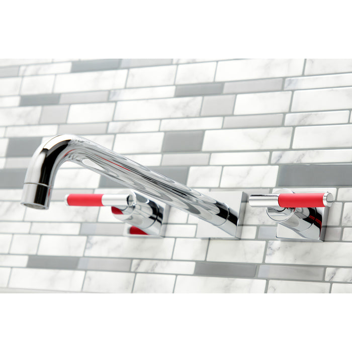 Kingston Sona KS6051CKL - Kaiser Two-Handle 3-Hole Wall Mount Tub Faucet, Polished Chrome