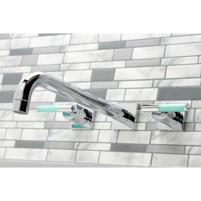 Kingston Sona KS6051CKL - Kaiser Two-Handle 3-Hole Wall Mount Tub Faucet, Polished Chrome