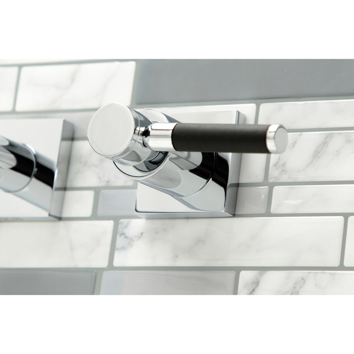 Kingston Sona KS6051DKL - Kaiser Two-Handle 3-Hole Wall Mount Tub Faucet, Polished Chrome