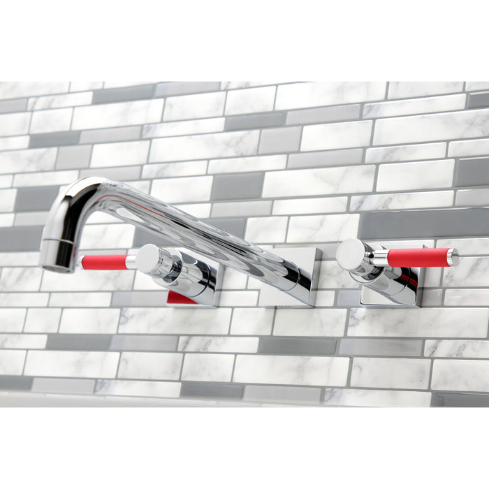 Kingston Sona KS6051DKL - Kaiser Two-Handle 3-Hole Wall Mount Tub Faucet, Polished Chrome