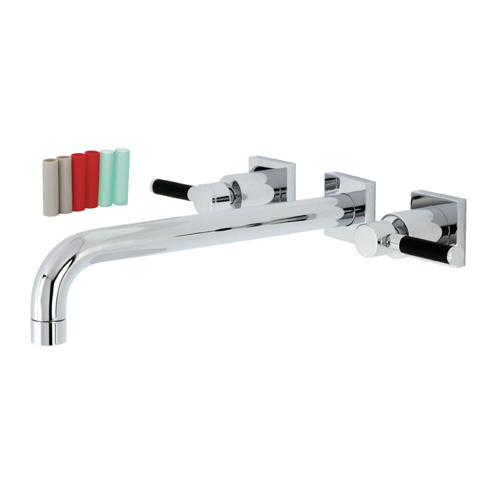Kingston Sona KS6051DKL - Kaiser Two-Handle 3-Hole Wall Mount Tub Faucet, Polished Chrome