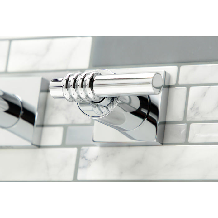 Kingston Tulare KS6051ML - Milano Two-Handle 3-Hole Wall Mount Tub Faucet, Polished Chrome
