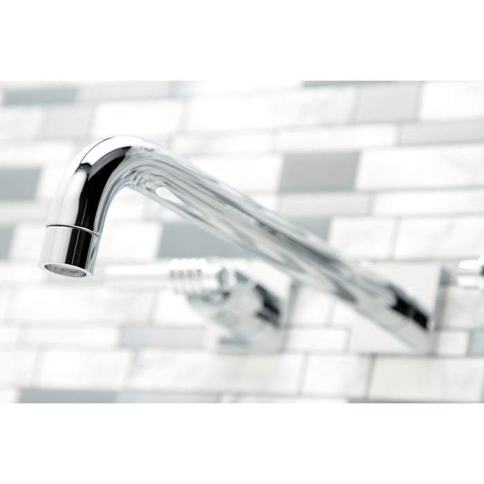 Kingston Tulare KS6051ML - Milano Two-Handle 3-Hole Wall Mount Tub Faucet, Polished Chrome