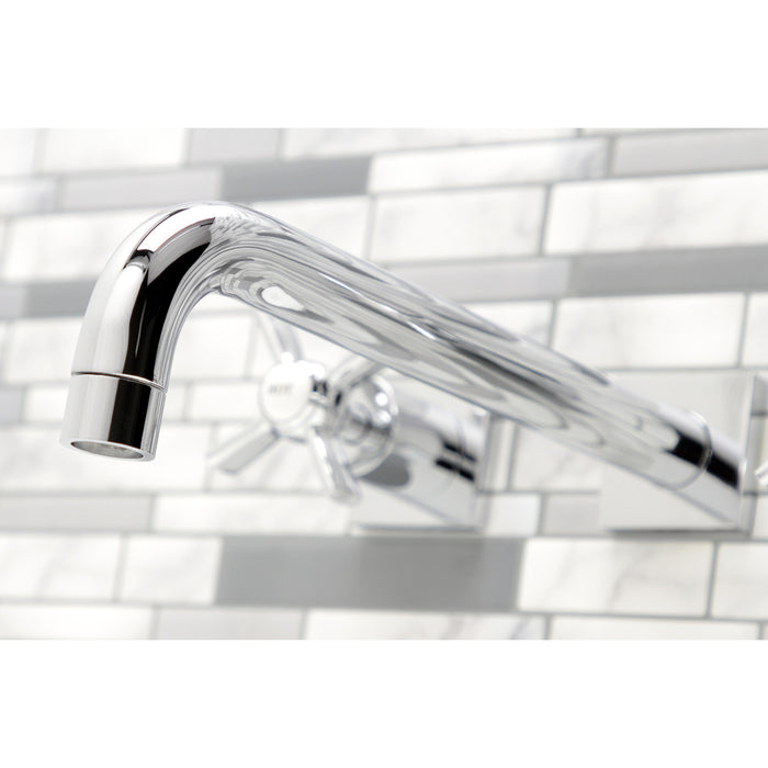 Kingston Tulare KS6051ZX - Millennium Two-Handle 3-Hole Wall Mount Tub Faucet, Polished Chrome