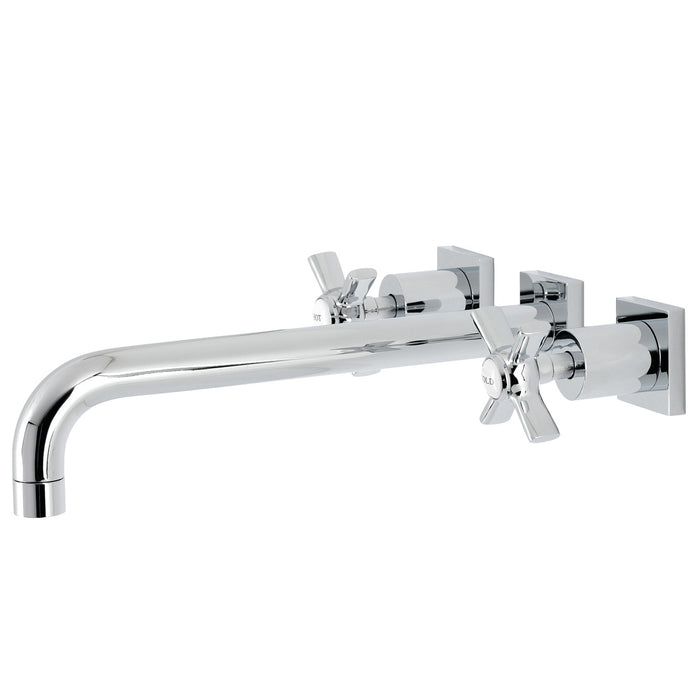 Kingston Tulare KS6051ZX - Millennium Two-Handle 3-Hole Wall Mount Tub Faucet, Polished Chrome