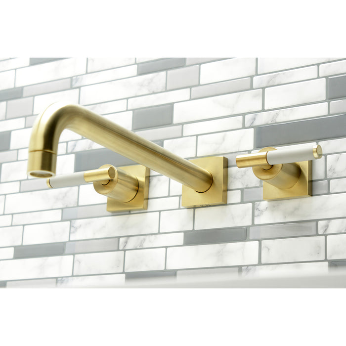 Kingston Sona KS6057CKL - Kaiser Two-Handle 3-Hole Wall Mount Tub Faucet, Brushed Brass