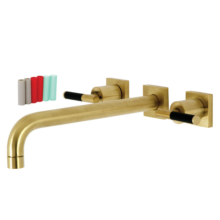 Kingston Sona KS6057CKL - Kaiser Two-Handle 3-Hole Wall Mount Tub Faucet, Brushed Brass