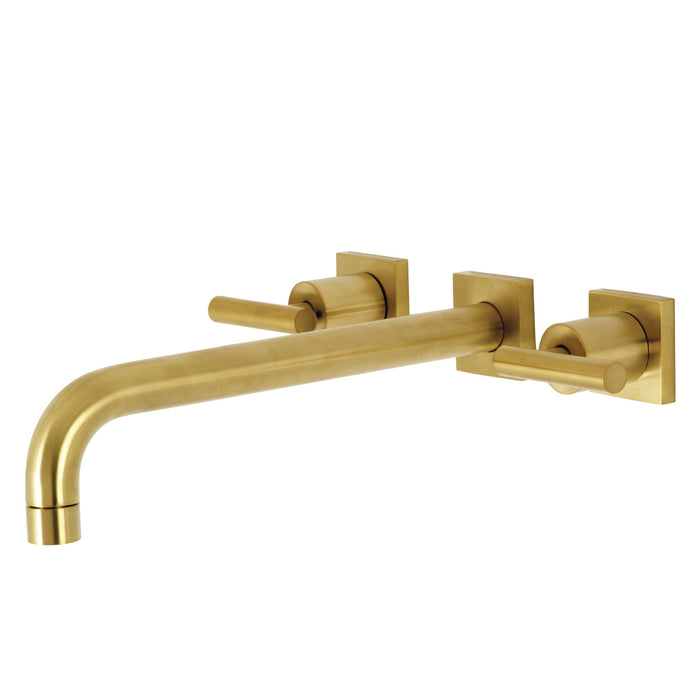 Kingston Sona KS6057CML - Manhattan Two-Handle 3-Hole Wall Mount Tub Faucet, Brushed Brass