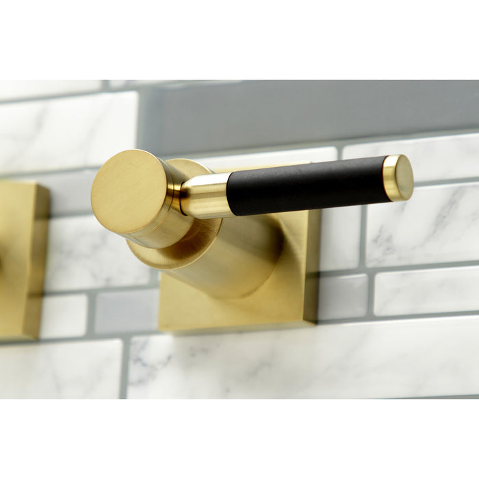 Kingston Sona KS6057DKL - Kaiser Two-Handle 3-Hole Wall Mount Tub Faucet, Brushed Brass