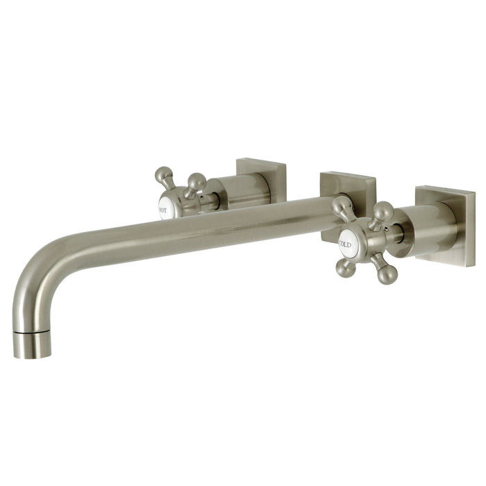 Kingston Tulare KS6058BX - Metropolitan Two-Handle 3-Hole Wall Mount Tub Faucet, Brushed Nickel
