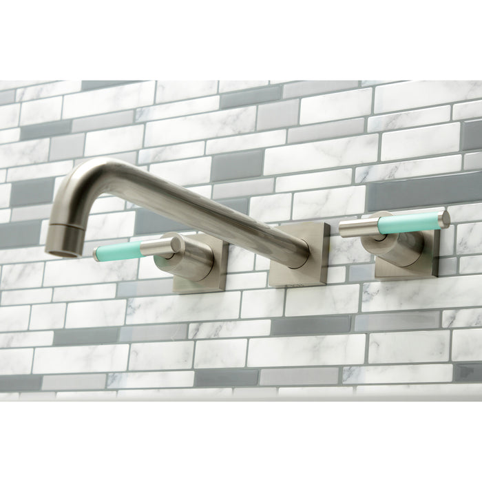 Kingston Sona KS6058CKL - Kaiser Two-Handle 3-Hole Wall Mount Tub Faucet, Brushed Nickel