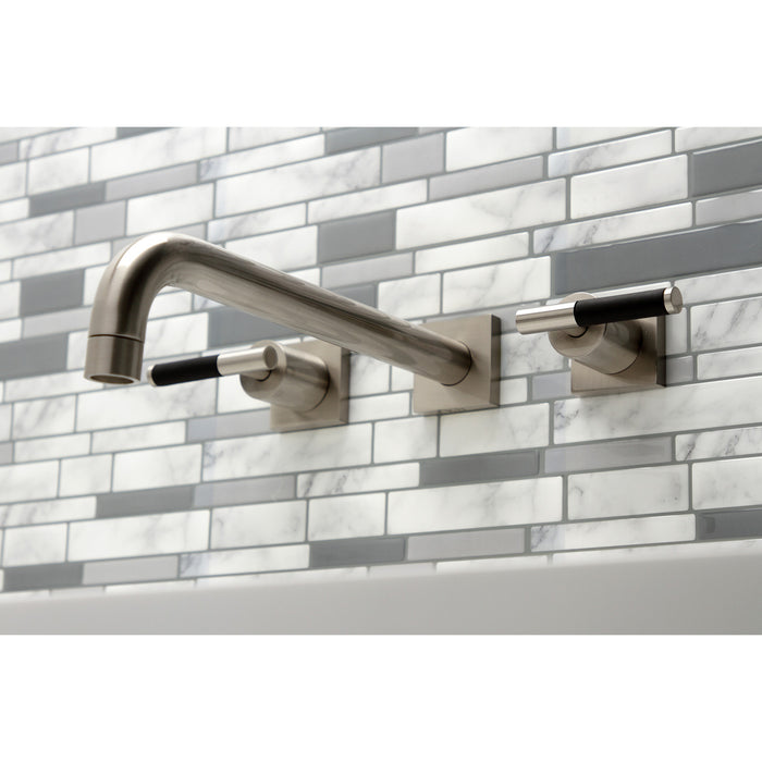 Kingston Sona KS6058CKL - Kaiser Two-Handle 3-Hole Wall Mount Tub Faucet, Brushed Nickel