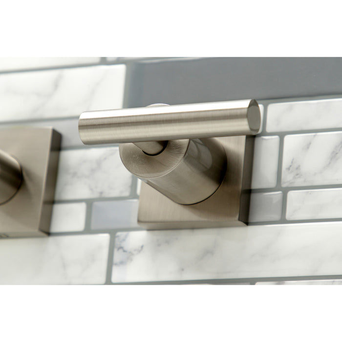 Kingston Sona KS6058CML - Manhattan Two-Handle 3-Hole Wall Mount Tub Faucet, Brushed Nickel