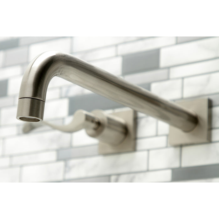 Kingston Tulare KS6058DFL - NuWave Two-Handle 3-Hole Wall Mount Tub Faucet, Brushed Nickel