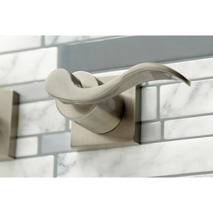 Kingston Tulare KS6058DFL - NuWave Two-Handle 3-Hole Wall Mount Tub Faucet, Brushed Nickel