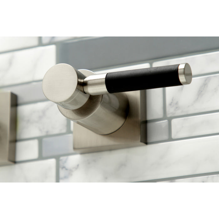 Kingston Sona KS6058DKL - Kaiser Two-Handle 3-Hole Wall Mount Tub Faucet, Brushed Nickel