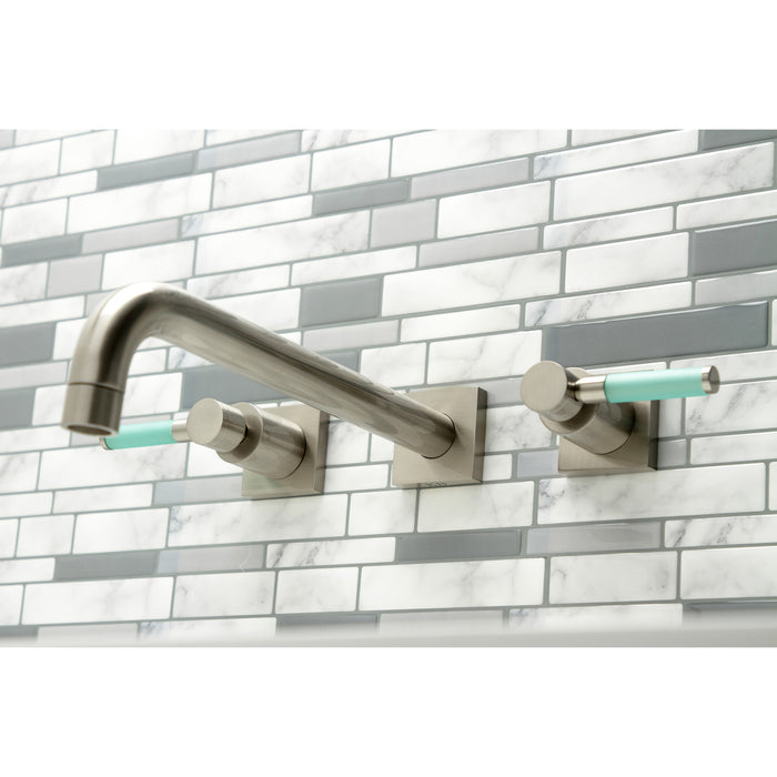 Kingston Sona KS6058DKL - Kaiser Two-Handle 3-Hole Wall Mount Tub Faucet, Brushed Nickel