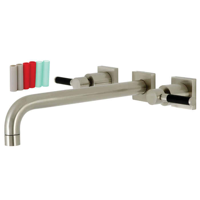 Kingston Sona KS6058DKL - Kaiser Two-Handle 3-Hole Wall Mount Tub Faucet, Brushed Nickel