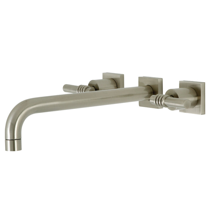 Kingston Tulare KS6058ML - Milano Two-Handle 3-Hole Wall Mount Tub Faucet, Brushed Nickel