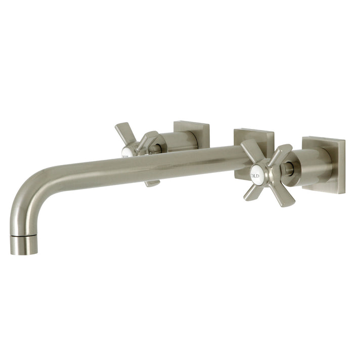 Kingston Tulare KS6058ZX - Millennium Two-Handle 3-Hole Wall Mount Tub Faucet, Brushed Nickel