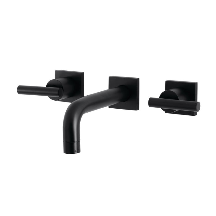 Kingston Sona KS6120CML - Manhattan Double-Handle 3-Hole Wall Mount Bathroom Faucet, Matte Black