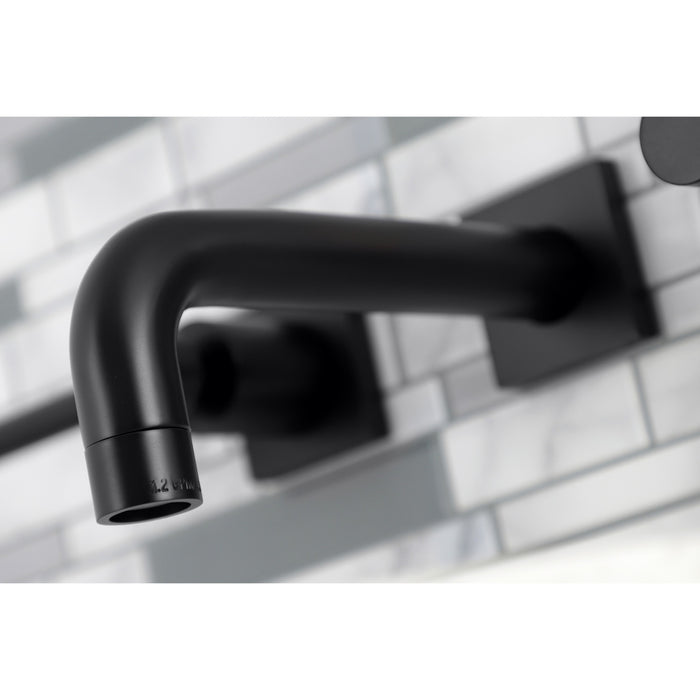 Kingston Sona KS6120DL - Concord Double-Handle 3-Hole Wall Mount Bathroom Faucet, Matte Black