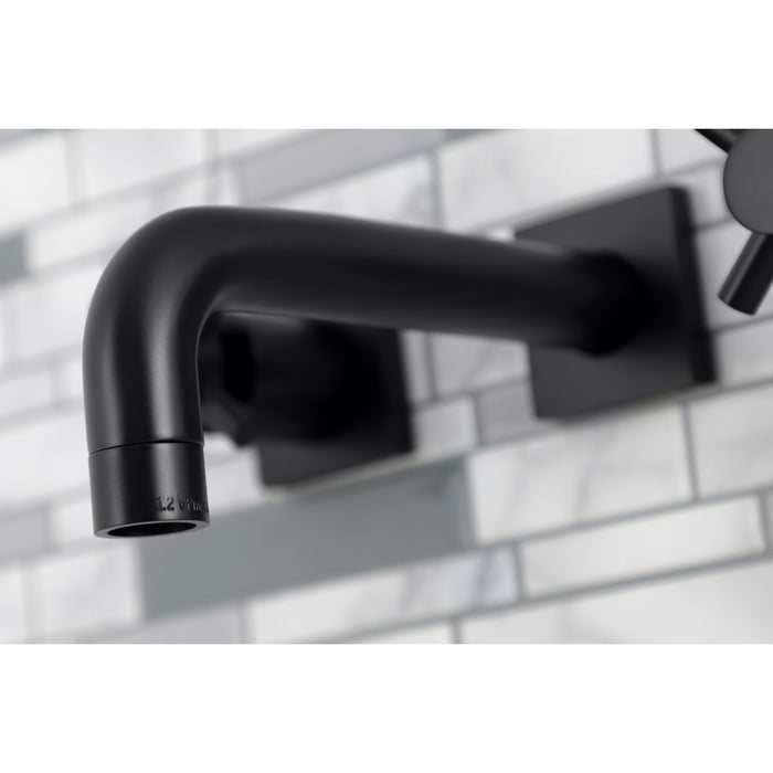 Kingston Sona KS6120DX - Concord Double-Handle 3-Hole Wall Mount Bathroom Faucet, Matte Black