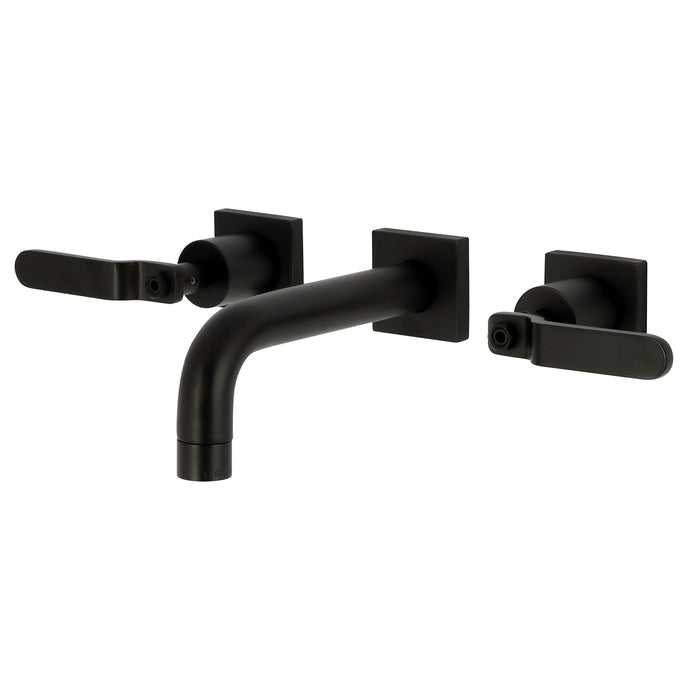 Kingston Sona KS6120KL - Whitaker Double-Handle 3-Hole Wall Mount Bathroom Faucet, Matte Black