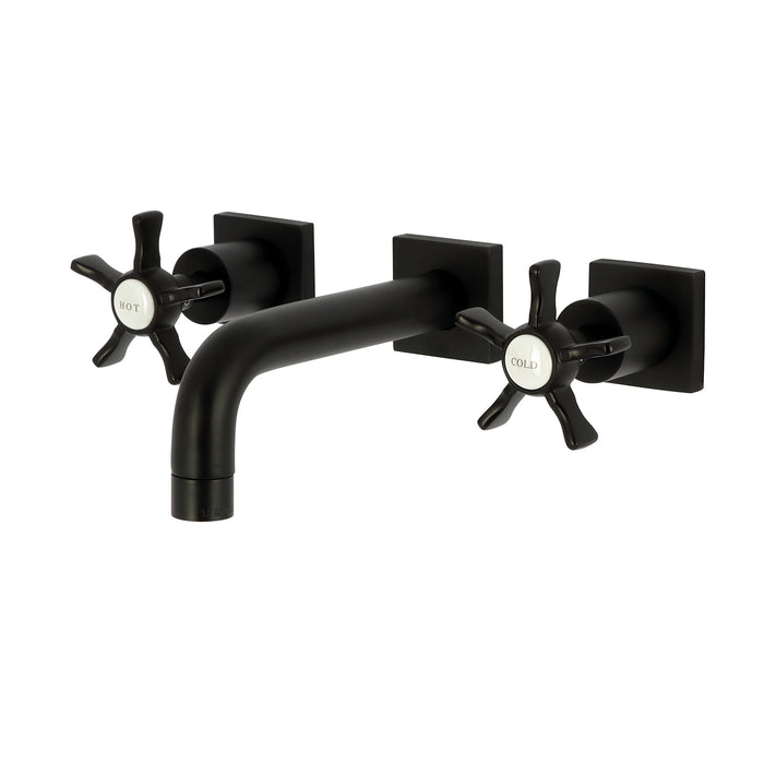 Kingston Sona KS6120NX - Hamilton Double-Handle 3-Hole Wall Mount Bathroom Faucet, Matte Black