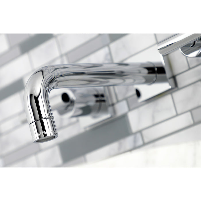 Kingston Sona KS6121CML - Manhattan Double-Handle 3-Hole Wall Mount Bathroom Faucet, Polished Chrome