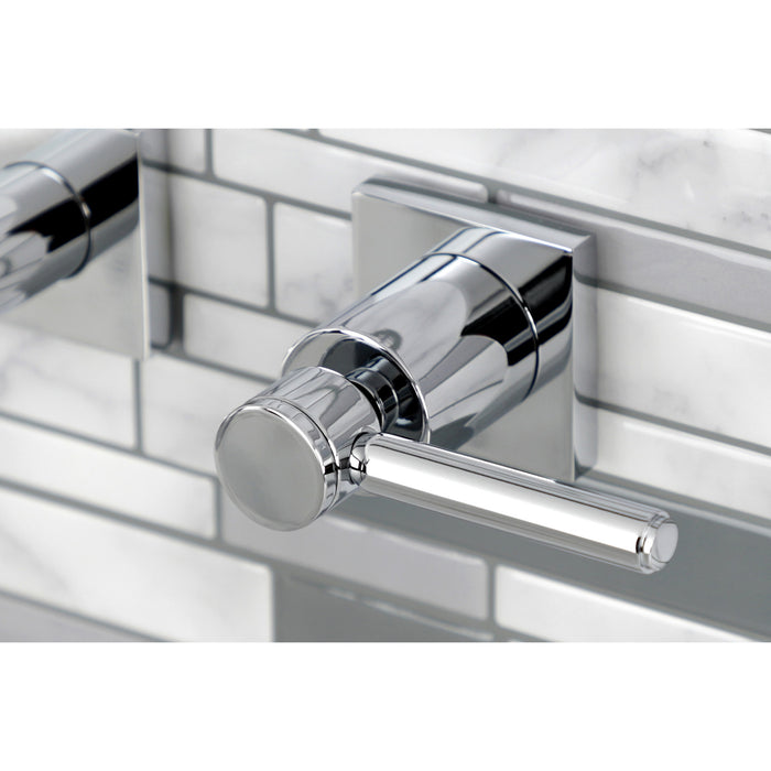 Kingston Sona KS6121DL - Concord Double-Handle 3-Hole Wall Mount Bathroom Faucet, Polished Chrome