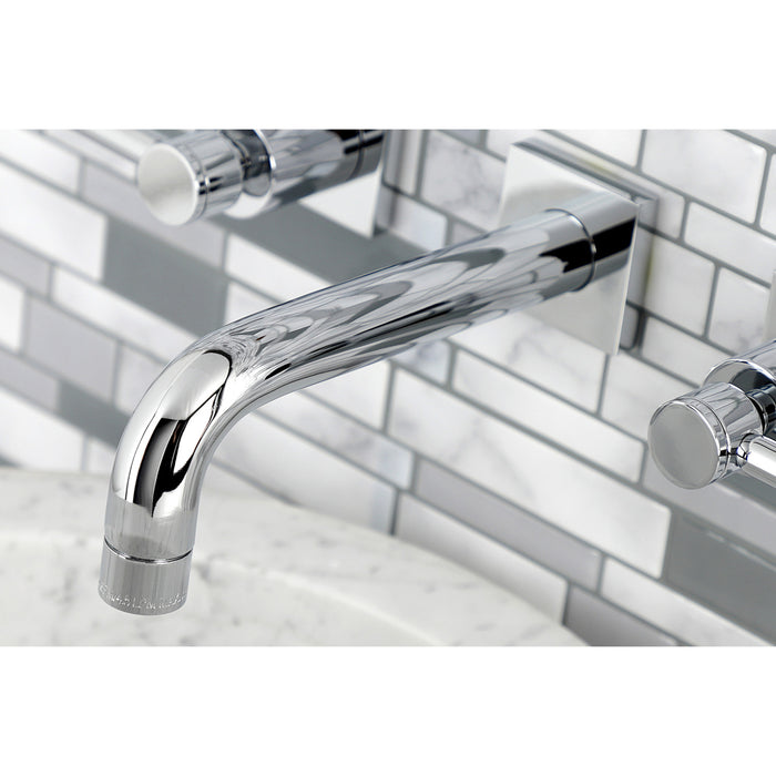 Kingston Sona KS6121DL - Concord Double-Handle 3-Hole Wall Mount Bathroom Faucet, Polished Chrome