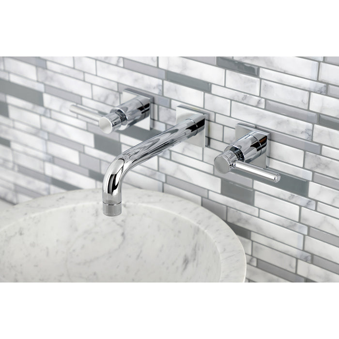 Kingston Sona KS6121DL - Concord Double-Handle 3-Hole Wall Mount Bathroom Faucet, Polished Chrome