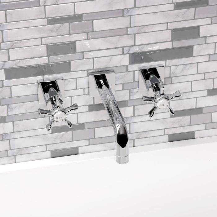 Kingston Sona KS6121NX - Hamilton Double-Handle 3-Hole Wall Mount Bathroom Faucet, Polished Chrome