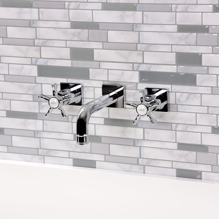Kingston Sona KS6121NX - Hamilton Double-Handle 3-Hole Wall Mount Bathroom Faucet, Polished Chrome