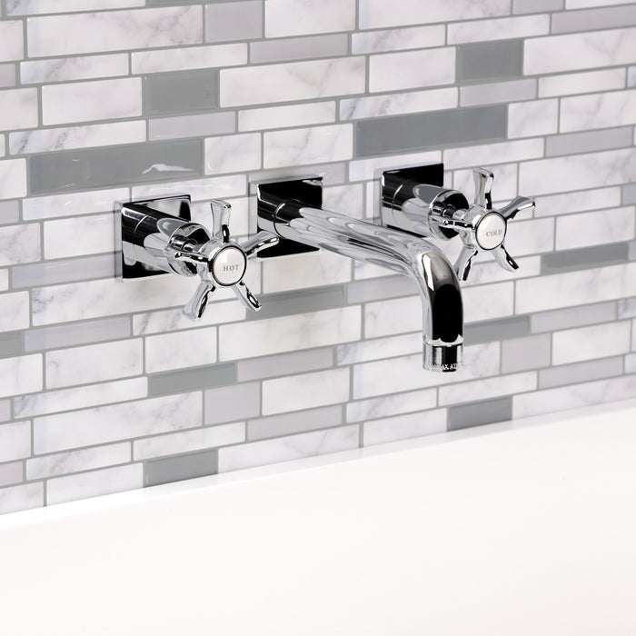 Kingston Sona KS6121NX - Hamilton Double-Handle 3-Hole Wall Mount Bathroom Faucet, Polished Chrome