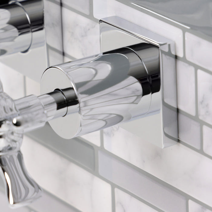 Kingston Sona KS6121NX - Hamilton Double-Handle 3-Hole Wall Mount Bathroom Faucet, Polished Chrome